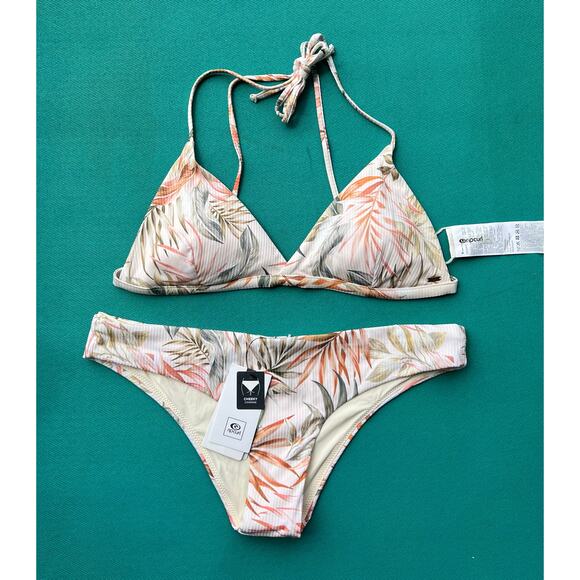 Rip Curl Havana Tri Bikini Top & Cheeky Surf Bottoms Size Large - Picture 1 of 14